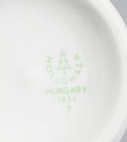 Hollóházi virágos kávés csésze készlet. Hat személyes. Matricás, jelzett, hibátlan d:6,5 cm, m: 6,5 ...