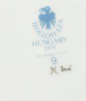 Hollóházi kaspó. Kézzel festett, jelzett, hibátlan d: 14 cm, m: 11,5 cm