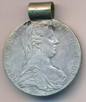 Ausztria 1780SF Tallér Ag "Mária Terézia" utánveret jelzett, füllel medállá alakítva T:XF,VF Austria 1780SF Thaler Ag "Maria Theresa" restrike, repurposed as medallion with ear C:XF,VF