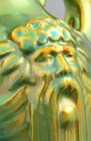 Zsolnay eozin mázas Zsolnay Vilmos fejét és a pécsi Zsolnay kutat ábrázoló váza. Jelzett, hibátlan 2...