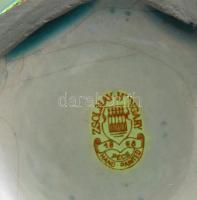 Zsolnay eozin mázas Zsolnay Vilmos fejét és a pécsi Zsolnay kutat ábrázoló váza. Jelzett, hibátlan 2...