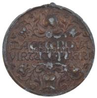 Berán Nándor (1889-1965) 1935. "Magyar Vöröskereszt Ifjúsági Osztálya" bronzozott Zn kitün...