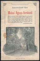 cca 1900 A Mohai Ágnes-forrás ismertetése, fekete-fehér képekkel illusztrált, magyar és német nyelvű reklámfüzet. Tűzött papírkötés, kissé hullámos, kissé foltos borítóval.