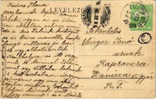 1913 Keszthely, parti kikötő, csónakázók, gőzhajó. Kiadja Gál testvérek (fa)