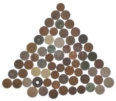 1893-1948. 65db-os Fillérekből álló tétel, közte 1918KB 10f Fe + 1920KB 10f Fe + 1920KB 20f Fe + 1931. 2f bronz, illetve több bronz 1f és 2f a Korona- és a Pengő pénzrendszerből T:vegyes