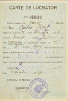 1937 Brassó, munkásigazolvány, fényképes, román nyelvű, bélyegzésekkel / Brasov, Carte de Lucrător (...