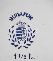 Bonyhádi zománc csöpögtető edény. Régi magyar címeres. szép állapotban 21 cm