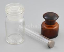 3 db régi gyógyszertári üveg 8,13 cm