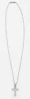 Ezüst (Ag) kereszt medál 4 cm, hozzá jelzett orvosi fém Diesel nyaklánc