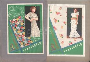 cca 1934 Goldberger reklám vagy katalógus borító divat terv negatív nyomdai nyomata, Bp,. Globusz, o...