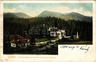 1901 Dobsina, Dobschau; Gömör. Dobsinai jégbarlang, Barlang szálloda. Feitzinger Ede 1902/12. 474. Auto-Chrom / Bei der Dobschauer Eishöhle / Dobsinská ladová jaskyna / ice cave, hotel