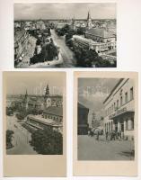 Kecskemét - 7 db modern Képzőművészeti Alap és Művészeti Alkotások képeslap (Fő tér, Béke szálló)