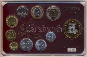 Litvánia 1991-2001. 1c-5L 9klf db + 2004. 1€ próbaveret kereskedői szettben T:1,PP Limitált példányszám!