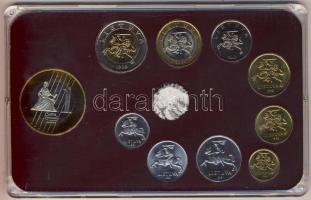 Litvánia 1991-2001. 1c-5L 9klf db + 2004. 1€ próbaveret kereskedői szettben T:1,PP Limitál...
