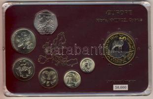 Ciprus 2001-2003. 1c-50c 6klf db + 2004. 1€ próbaveret kereskedői szettben T:1,PP Limitált példányszám!