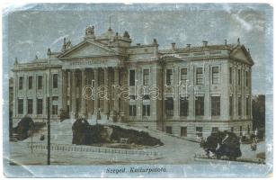 Szeged, Kultúrpalota. Fémes hatású fóliás képeslap (EK)