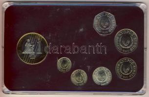 Ciprus 2001-2003. 1c-50c 6klf db + 2004. 1€ próbaveret kereskedői szettben T:1,PP Limitált...