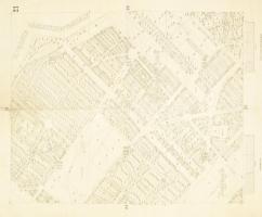 cca 1940 Bp. XIV., Zugló és környékének parcellázási térképe, 1 : 5000, lapszéli sérülésekkel, gyűrődésekkel, 54x45 cm