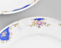 3 darab antik csehszlovák kínálótál, matricás, jelzéssel, kopott, d: 27-30 cm