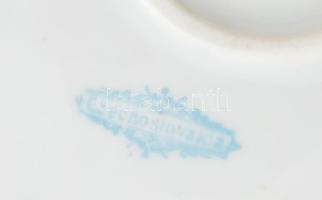 3 darab antik csehszlovák kínálótál, matricás, jelzéssel, kopott, d: 27-30 cm