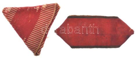 ~1900-1910. "Károly Csapatkereszt" viseltes, kissé sérült mellszalag + fekete sávos bordó mellszalag T:XF,VF