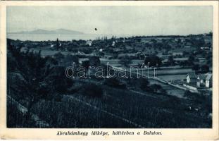 1933 Ábrahámhegy, látképe, háttérben a Balaton, szőlőhegy