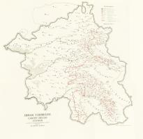 Bihar vármegye lakott helyei 1773-ban. A Lexicon Locorum Populosorum alapján tervezte: Dr. Mezősi Károly. M.kir. honvéd térképészeti intézet nyomása. Hajtva, 46x42 cm