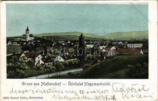 1903 Nagymarton, Mattersdorf, Mattersburg; látkép. Samuel Schön kiadása / general view