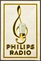 cca 1930 Philips Miniwatt csövek (rádióalkatrész) árjegyzéke, kihajtható reklámprospektus, kisebb szakadással, kihajtva: 90x23 cm
