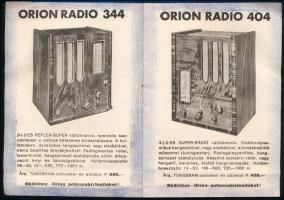 cca 1930 Orion radio 35-36. sz. árjegyzék, fekete-fehér képekkel illusztrált, tűzött papírkötés, kis...