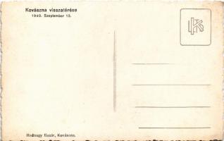 Kovásznafürdő, Baile Covasna; piac, Adalbert Imreh üzlete. Hátoldalon "Kovászna visszatérése 19...