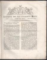 1803 Zeitung für die elegante Welt. Leipzig, 1803 September. Hiányzó borítóval, sérült lapokkal