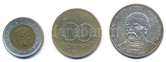 1995. 100Ft + 2002. 100Ft "Kossuth" + 1994. 200Ft Ag "Deák" T:XF