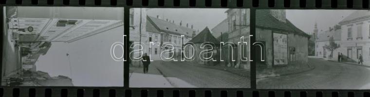 cca 1950-1970 Sopron, utcarészletek, üzletek, életképek, kb. 150 db negatív kocka
