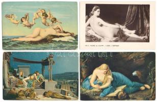 54 db RÉGI használatlan művész képeslap vegyes minőségben, sok Stengel litho és erotikusak is / 54 u...