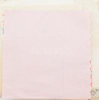 cca 100 db régi szalvéta, közte érdekes darabokkal