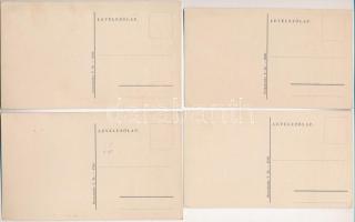 4 db RÉGI magyar folklór művészlap: Göre levelezőlapok / 4 pre-1945 Hungarian folklore art postcards
