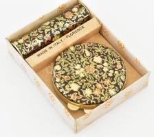 Florence olasz púdertartó és rúzstartó, kopásokkal, díszdobozban