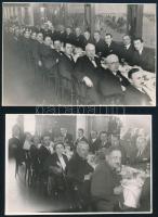 cca 1930-1940 Előkelő társaságok (bálok, fogadások), 4 db fotó, a hátoldalon részben feliratozva, pe...