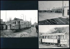 Budapest régi villamosai, 7 db fotó (későbbi előhívások), 14x10 cm körül