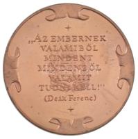 Bozó Gyula (1913-2004) DN "Deák Ferenc a haza bölcse (1803-1876)" kétoldalas bronz emlékér...