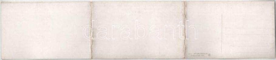 Pozsony, Pressburg, Bratislava; 3-részes kihajtható panorámalap / 3-tiled folding panoramacard (hajt...