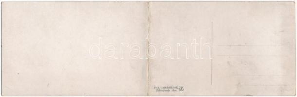 Pozsony, Pressburg, Bratislava; 2-részes kihajtható panorámalap / 2-tiled folding panoramacard (gyűr...