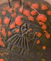 Német iparművészeti kerámia falitál, jelzéssel, hibátlan, d: 28,5 cm