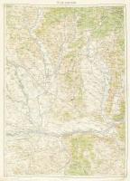 1928 Komárom és környékének térképe, 1 : 200.000, Bp., M. Kir. Állami Térképészet, feltekerve, 62,5x47 cm