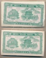 Kína DN Égetési pénz 50.000.000 névértékben (~120-150x) eredeti, kissé sérült csomagolásban (2x) T:U...