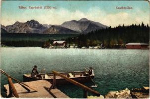 Tátra, Magas-Tátra, Vysoké Tatry; Csorba-tó. Cattarino S. utóda Földes Samu kiadása / Strbské pleso / Csorber-See / lake (EB)