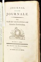1787 Journale aller Journale. Oder Geist der vaterländischen und fremden Zeitschriften. 1787. Januar...