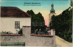 1912 Harádics, Hradist, Hradisch, Hradiste pod Vrátnom; Római katolikus templom és paplak / Catholic church and parish (EB)