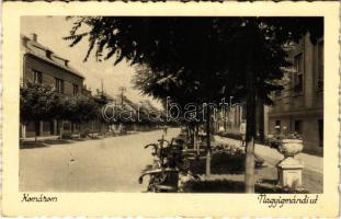 1938 Komárom, Komárno; Nagyigmándi út. Hacker Dezső kiadása / street view + "1938 Komárom visszatért" So. Stpl.